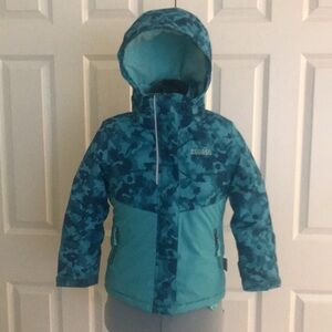 XMTN Blue & Turquoise Camo Hooded Snow Winter Coat Thinsulate Fleece Lining 6